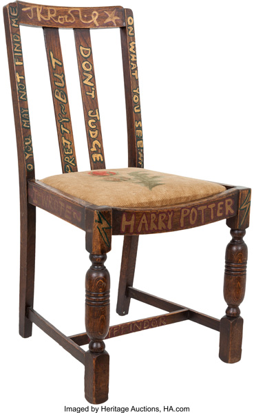 JK Rowling’s dining chair that she sat on while writing Harry Potte